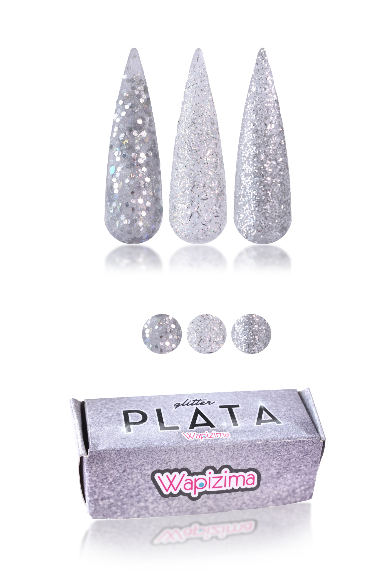 Colecciones Acrílicas y Glitter  3 piezas